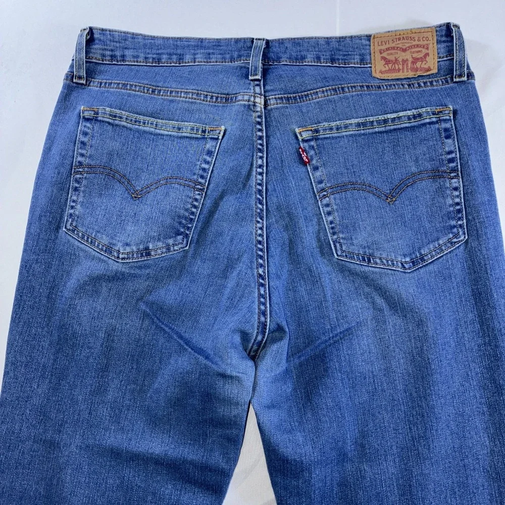 Levi's‎ 725 High Rise Bootcut Stretch Distressed Jeans Women's W32 L30 Blue
